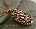 Textured copper pendant - twiddles and balls