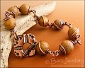 Mustard jasper antiqued copper toggle bracelet
