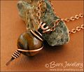 Tiger Iron and copper wire wrapped pendant