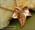 Antiqued copper ivy leaf pendant on chain