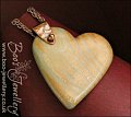 Polymer clay heart pendant with copper crackle and copper bail