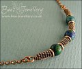 Antiqued copper spiralled rope and Chrysocolla necklace - made to order
