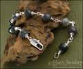 Spider web jasper silver plated bracelet
