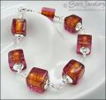 Chunky glass cube bracelet - available in 5 colours - made to order