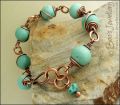 Antiqued copper and Turquoise Magnesite bracelet