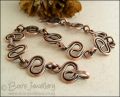 Antiqued copper squiggle link bracelet