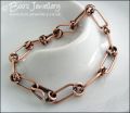 Antiqued copper alternating link bracelet