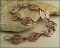 Antiqued, hammered copper spiral link bracelet - made to order