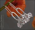 Rock crystal and Sterling silver oval link earrings