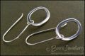 Polished Sterling silver hammered oval earrings