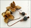 Long drop spider web jasper earrings