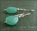Soft turquoise hemi-morphite silver earrings