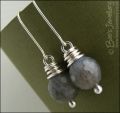 Chunky wrapped labradorite & silver earrings