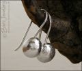 Sterling silver molten nugget earrings