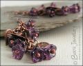 Long flower and leaf cluster earrings