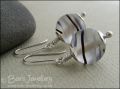 Frosted glass and silver earrings