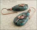 Turquoise Picasso Jasper teardrop earrings