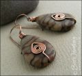Natural brown Picasso Jasper teardrop earrings