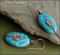 Turquoise veined Jasper oval earrings