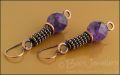 Antiqued copper and amethyst rope earrings