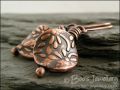 Flower embossed button bead earrings in antiqued copper