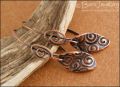 Spiral oval charm earrings with feature spiral eye earwires