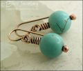 Antiqued bronze and turquoise magnesite earrings