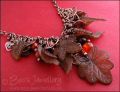 Autumn vine antiqued copper necklace