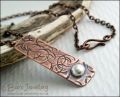 RESERVED - Textured copper pendant with Sterling silver nugget