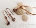 Rosebud knot pendant and earring set