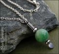 Serpentine Jade silver pendant