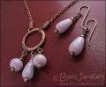 Lavender glass circle necklace set