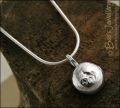 Silver molten pebble pendant
