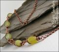 Antiqued copper and Serpentine Jade necklace