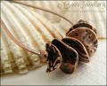 Teardrop loop pendant with textured copper washers