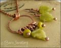 Green bead necklace and earring set