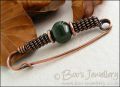 Antiqued copper kilt pin with Indian fancy jasper