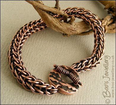 Full Persian weave chain maille toggle bracelet