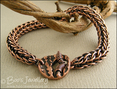 Full Persian weave chain maille toggle bracelet