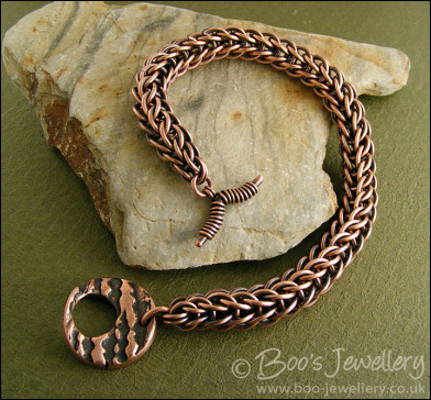 Full Persian weave chain maille toggle bracelet