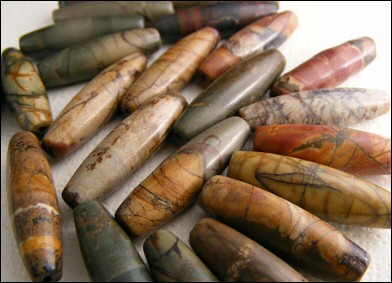 Impression Jasper wire wrapped pendant on chain