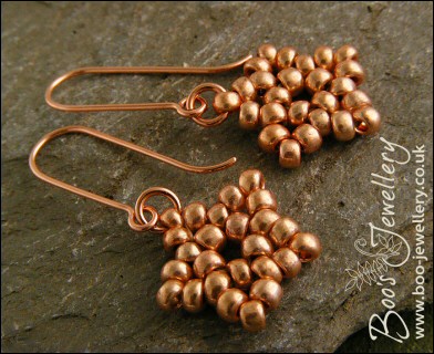 Seed bead star earrings - choose either copper or silver