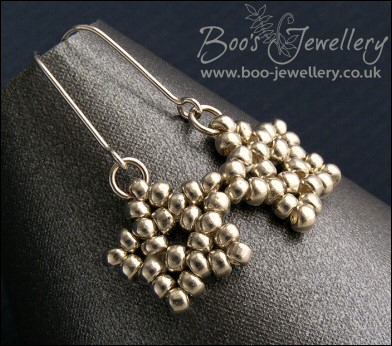 Seed bead star earrings - choose either copper or silver