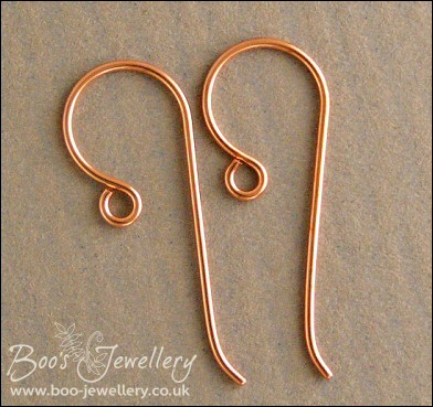 Hand crafted 'large classic' solid copper earwires, 5 pairs