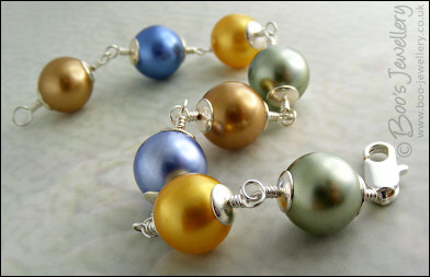 Large glass pearl and silver plated bracelet