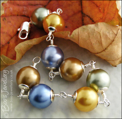 Large glass pearl and silver plated bracelet