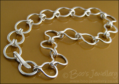 Sterling silver round link bracelet - made to order