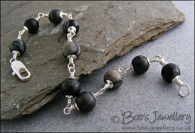 Spider web jasper silver plated bracelet