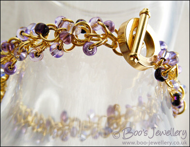 Mauve Shaggy Loops bracelet & earrings