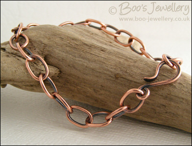 Oval link antiqued copper bracelet - made to order